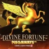Divine Fortune Megaways logo featuring a golden Pegasus with a Greek mythology theme