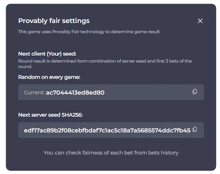 chicken road provably fair settings